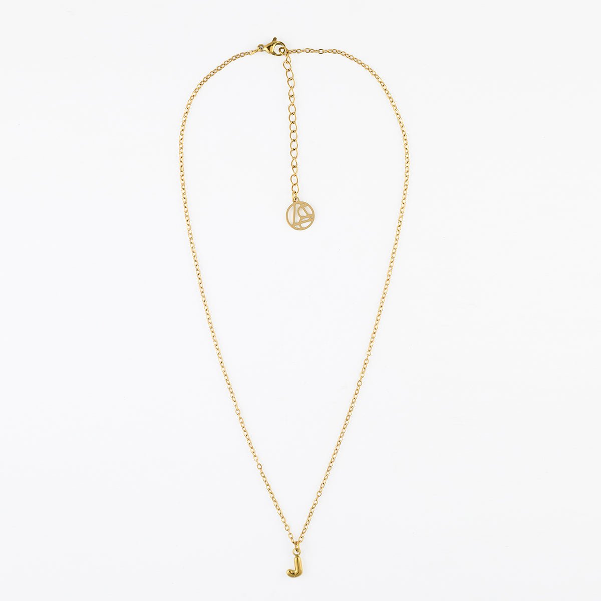 Collier à pendentif lettre J acier inoxydable doré, BALABOOSTE