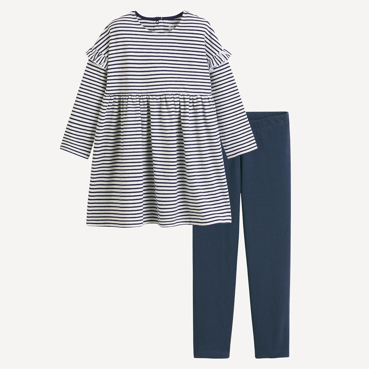 2-Piece Outfit navy striped, LA REDOUTE COLLECTIONS