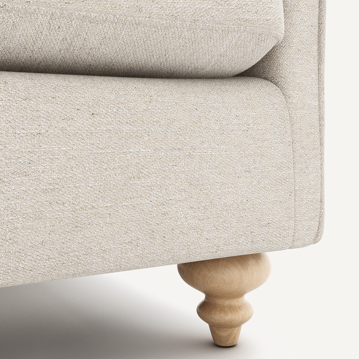 3-Sitzer-Sofa, umwandelbar, aus meliertem Leinen, LAZARE elfenbein, AM.PM