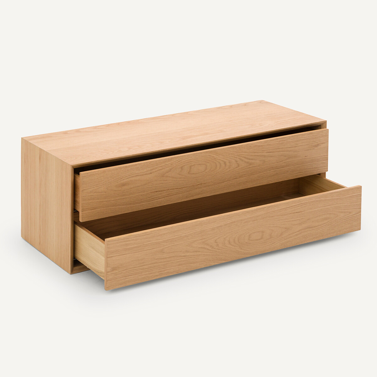Caisson 2 tiroirs, L110 x P42 cm, en plaqué chêne, Archivita XL chêne naturel, AM.PM