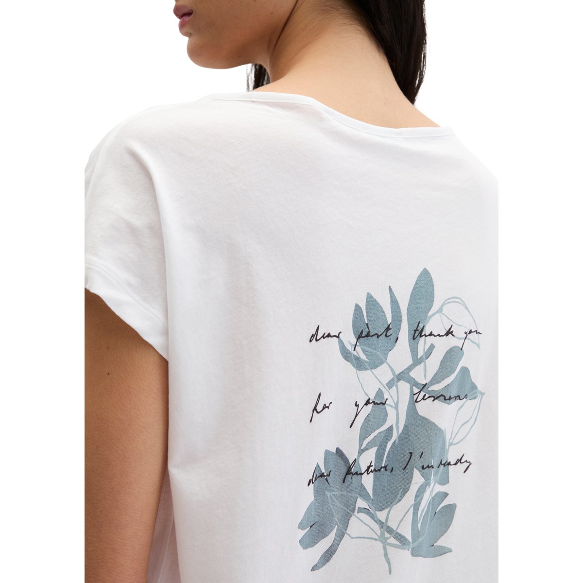 T-shirt imprimé loose en single jersey léger blanc, MARC O'POLO
