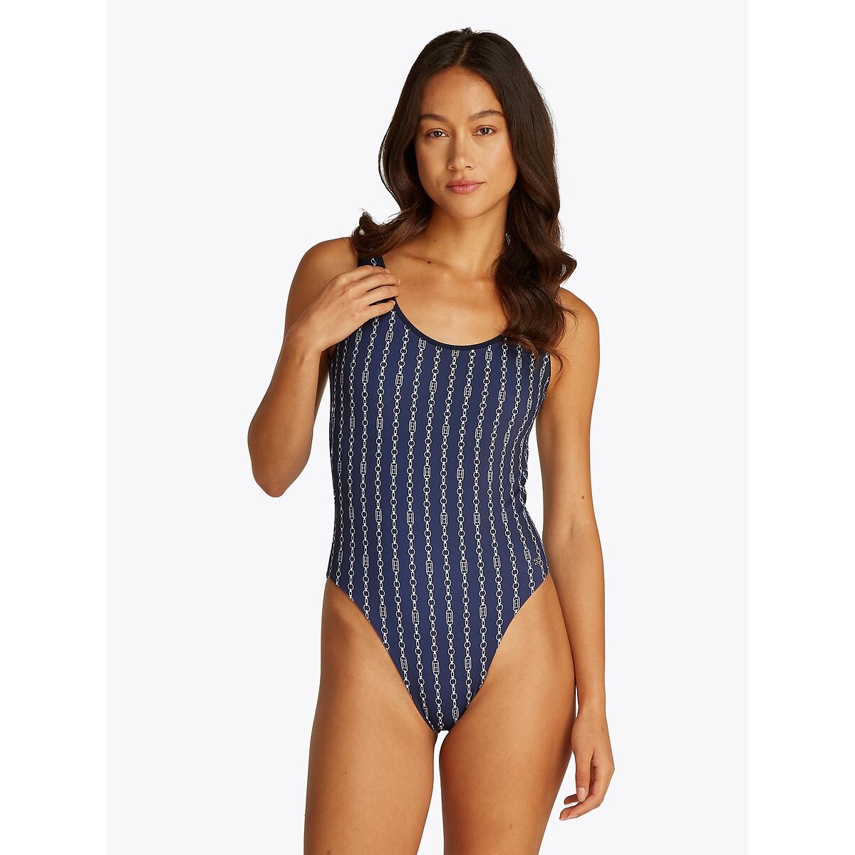 Maillot de bain 1 pièce TH Essentials bleu, TOMMY HILFIGER