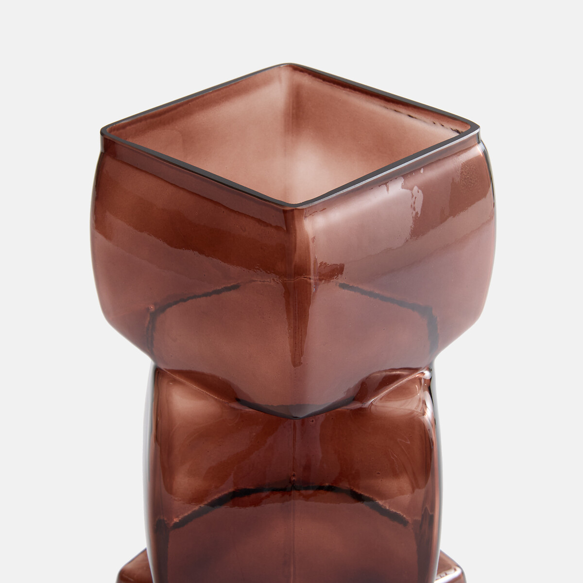 Vase en verre fumé coloré, hauteur 29 cm, CUBIA marron ambre, LA REDOUTE INTERIEURS