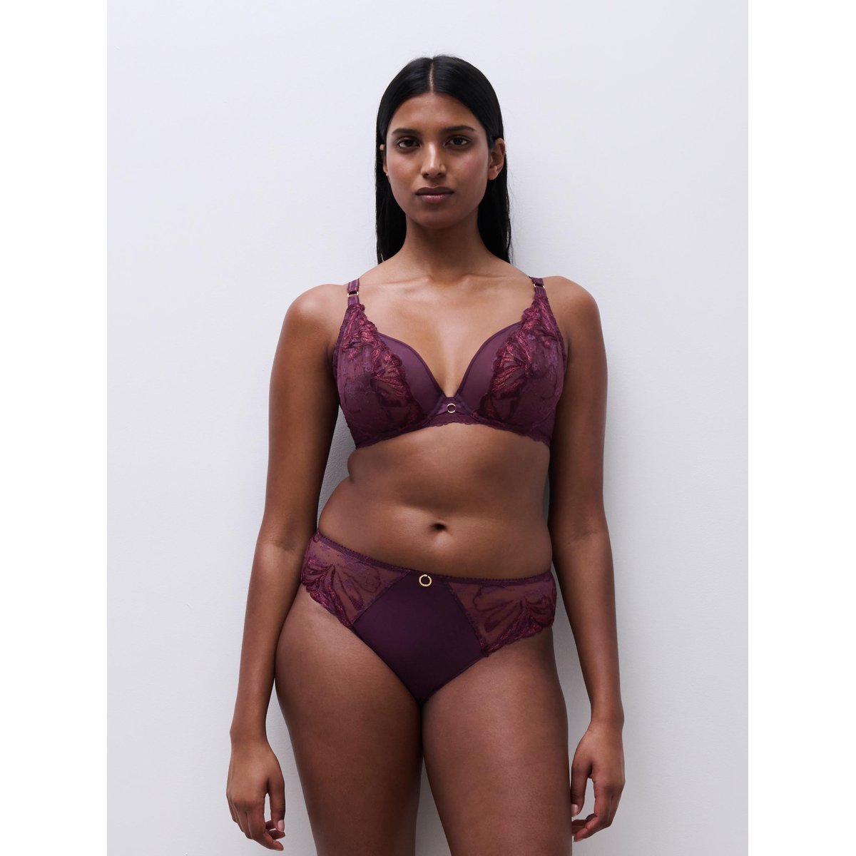 Culotte ILLUSION aubergine lurex, CHANTELLE