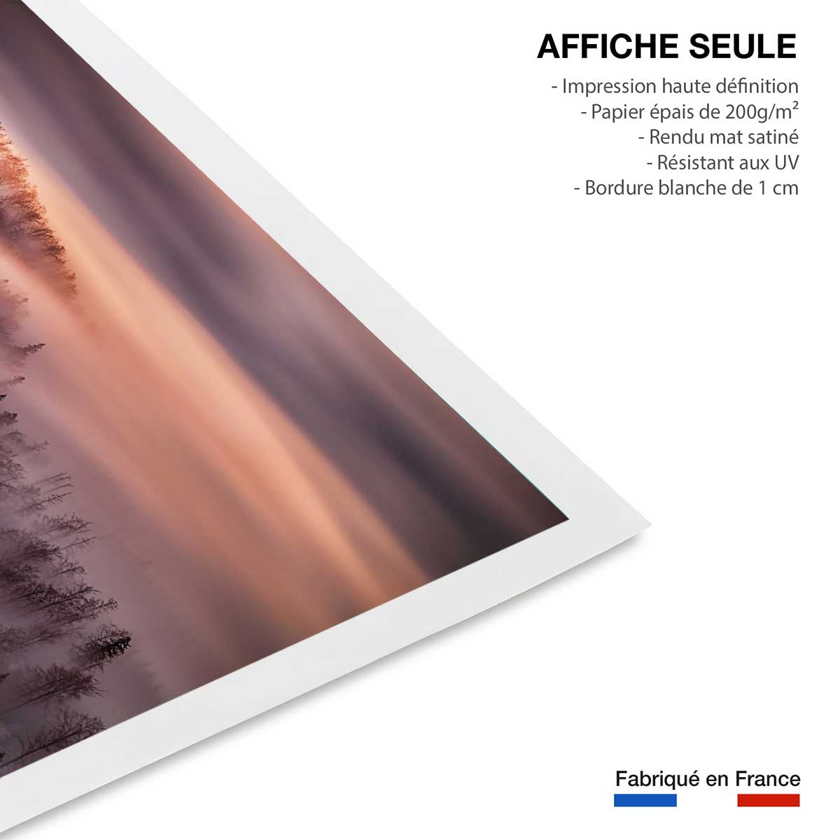 Poster ciel violet au matin affiche seule, HEXOA