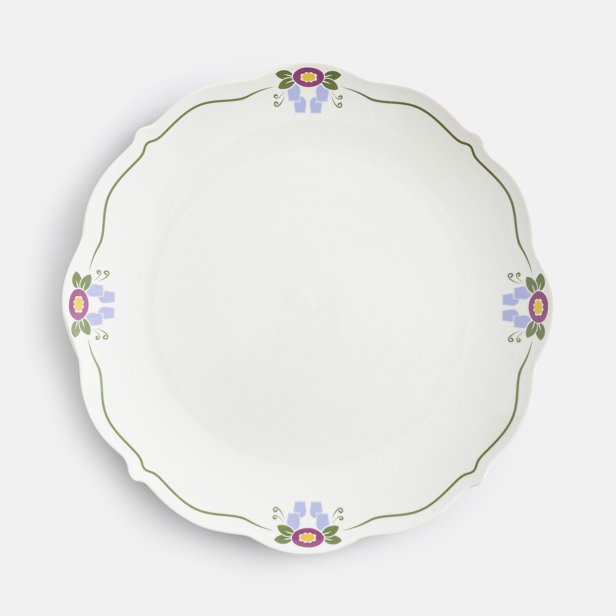 Lot de 4 assiettes au décor floral, en porcelaine, POPIE imprimé floral, LA REDOUTE INTERIEURS