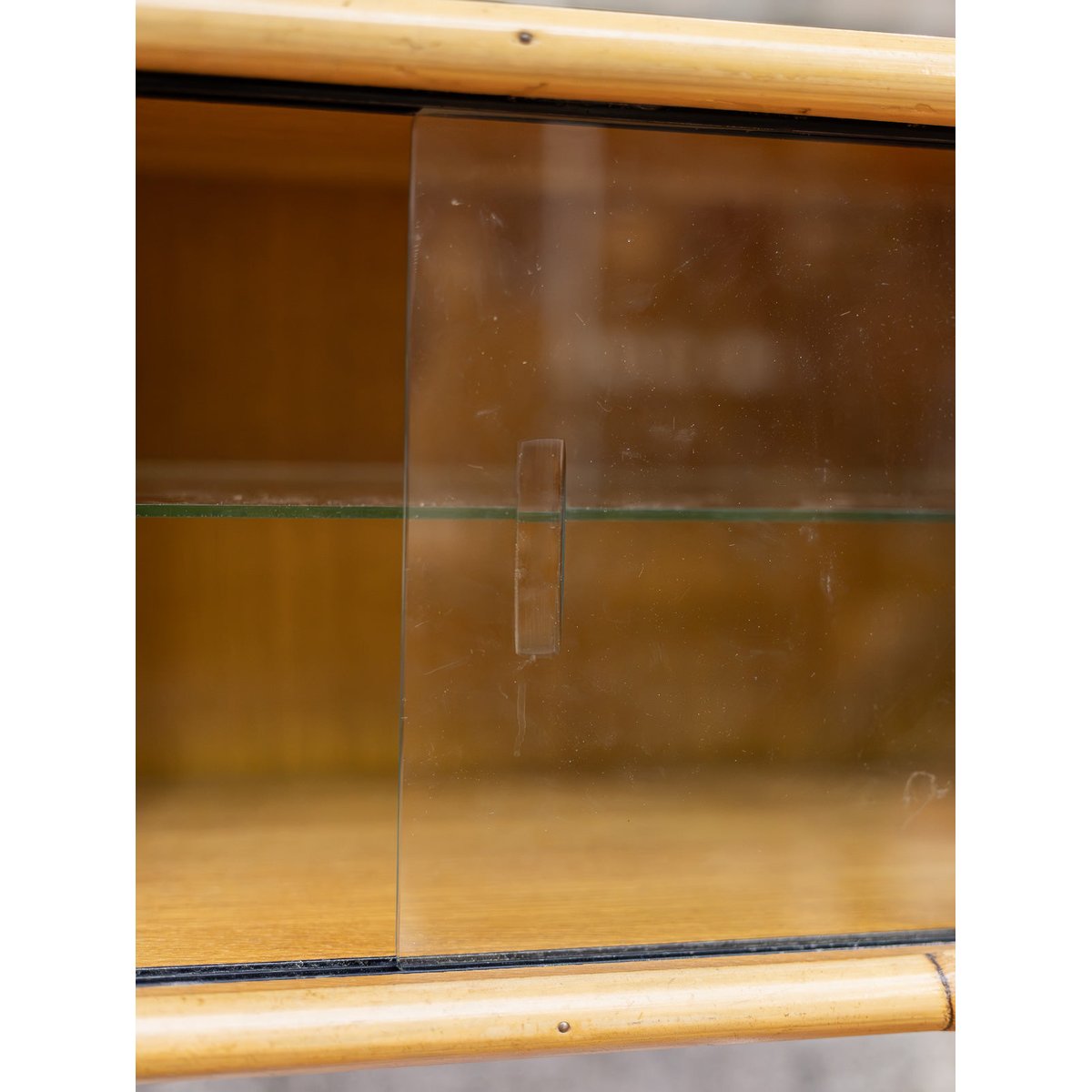 Charmante armoire en rotin Blandine N°544 - Bon état beige, DEBONGOUT