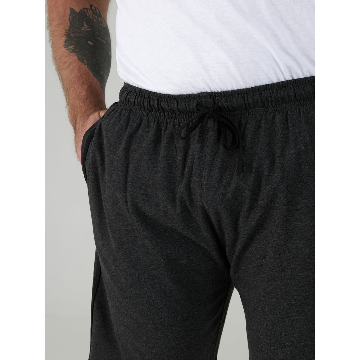 Shorts élastiqués grande taille RAYAN noir / gris charbon, DUKE