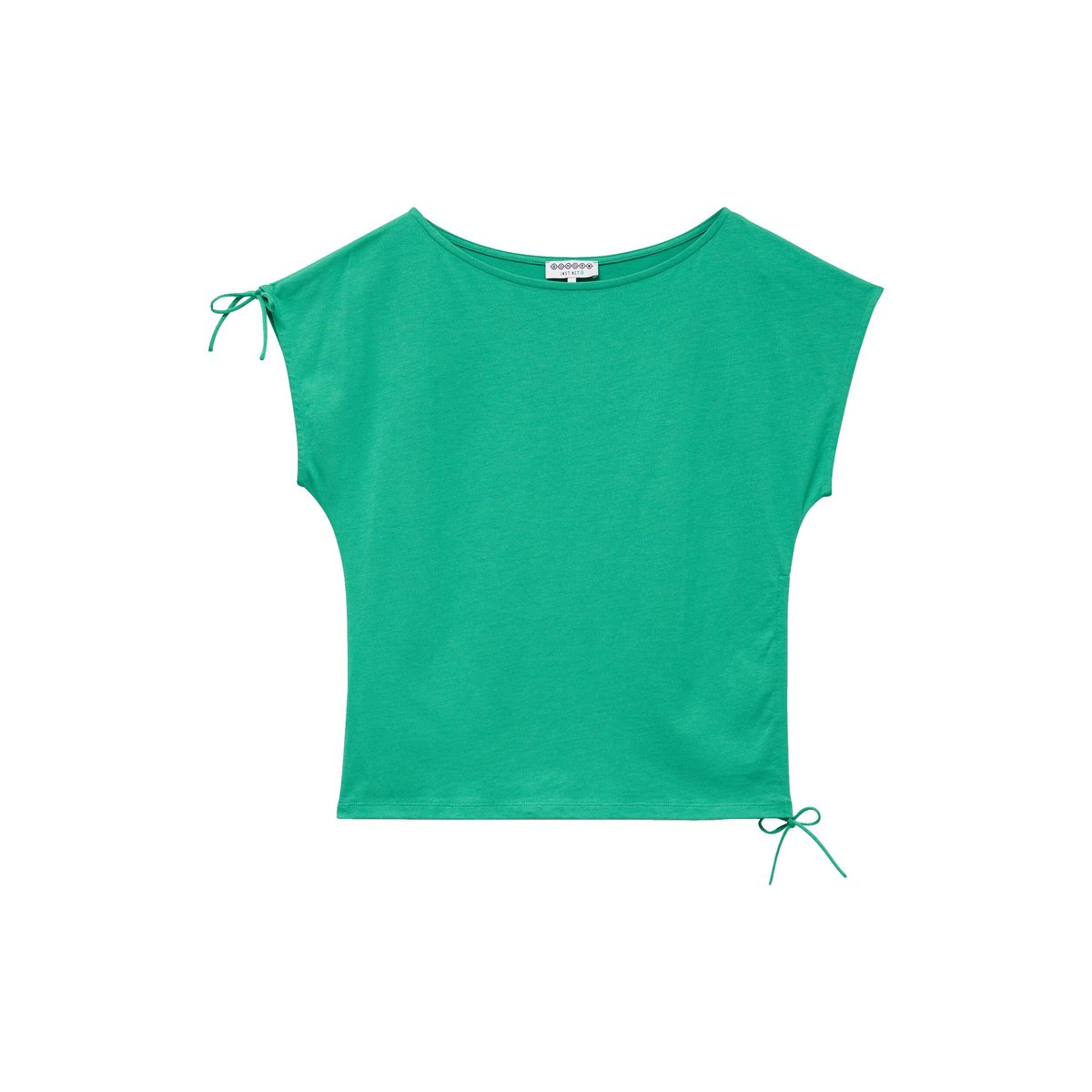 T-shirt ajusté col rond manches courtes vert, BONOBO