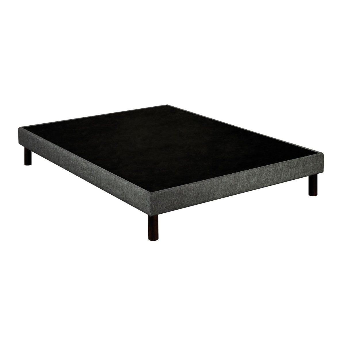 Ensemble matelas ressorts ensachés DISTINCT 2, sommier UNIC gris et pieds blanc, EPEDA