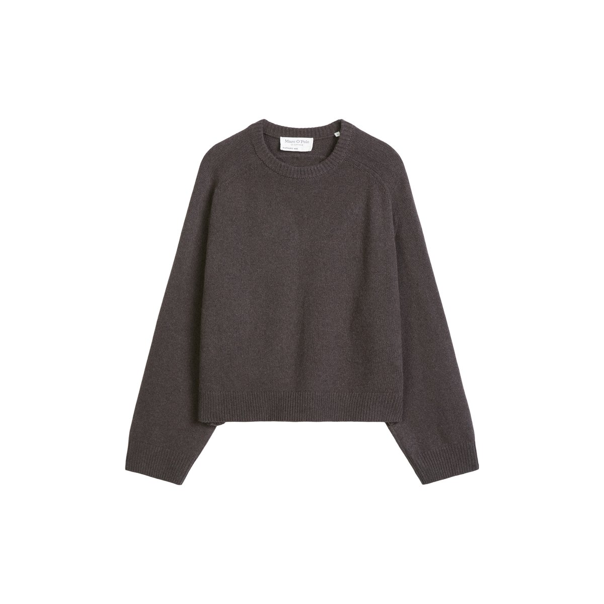Pull coupe classique en mélange de laine vierge douce marron, MARC O'POLO