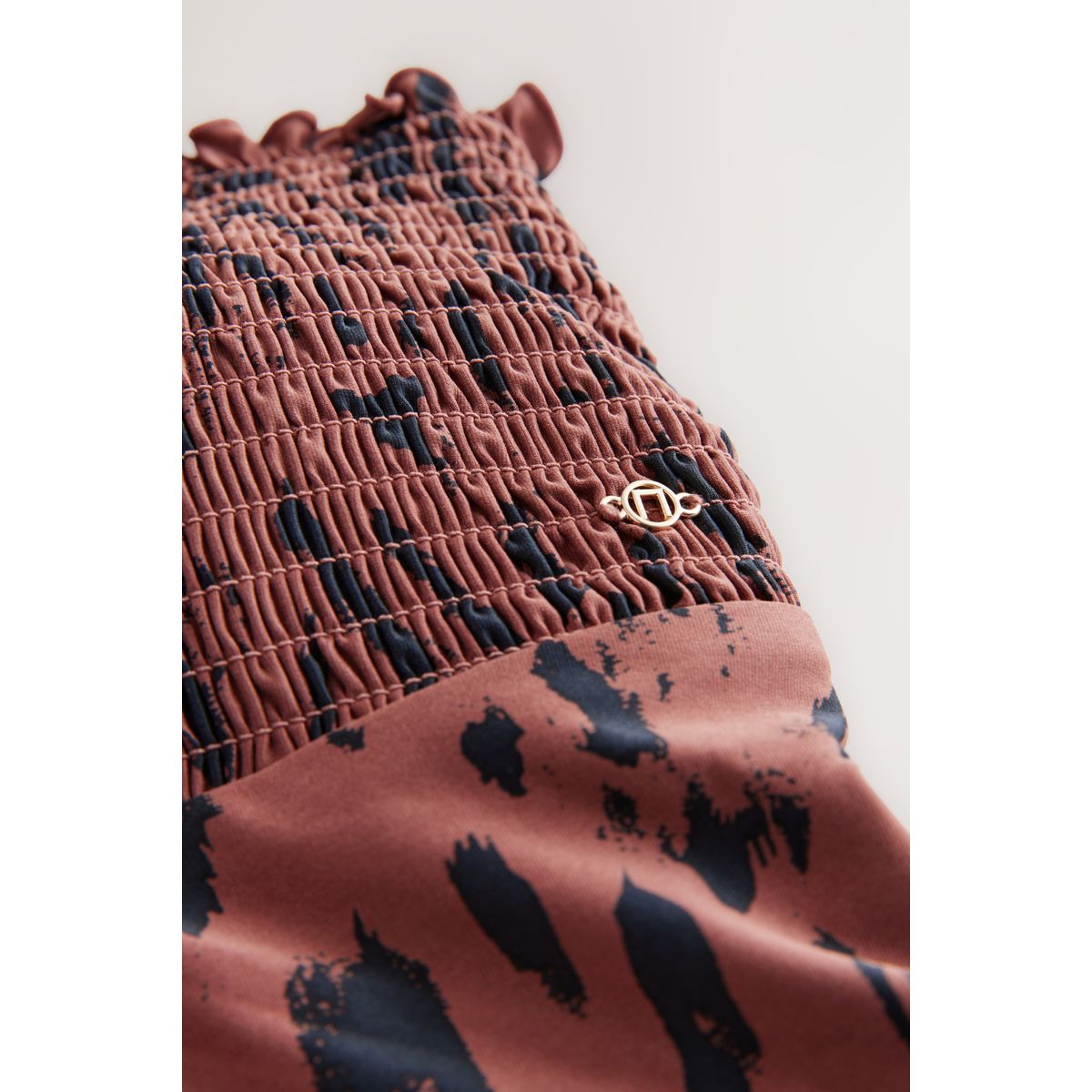 Tankini bandeau effet ventre plat froncé animal, NEXT