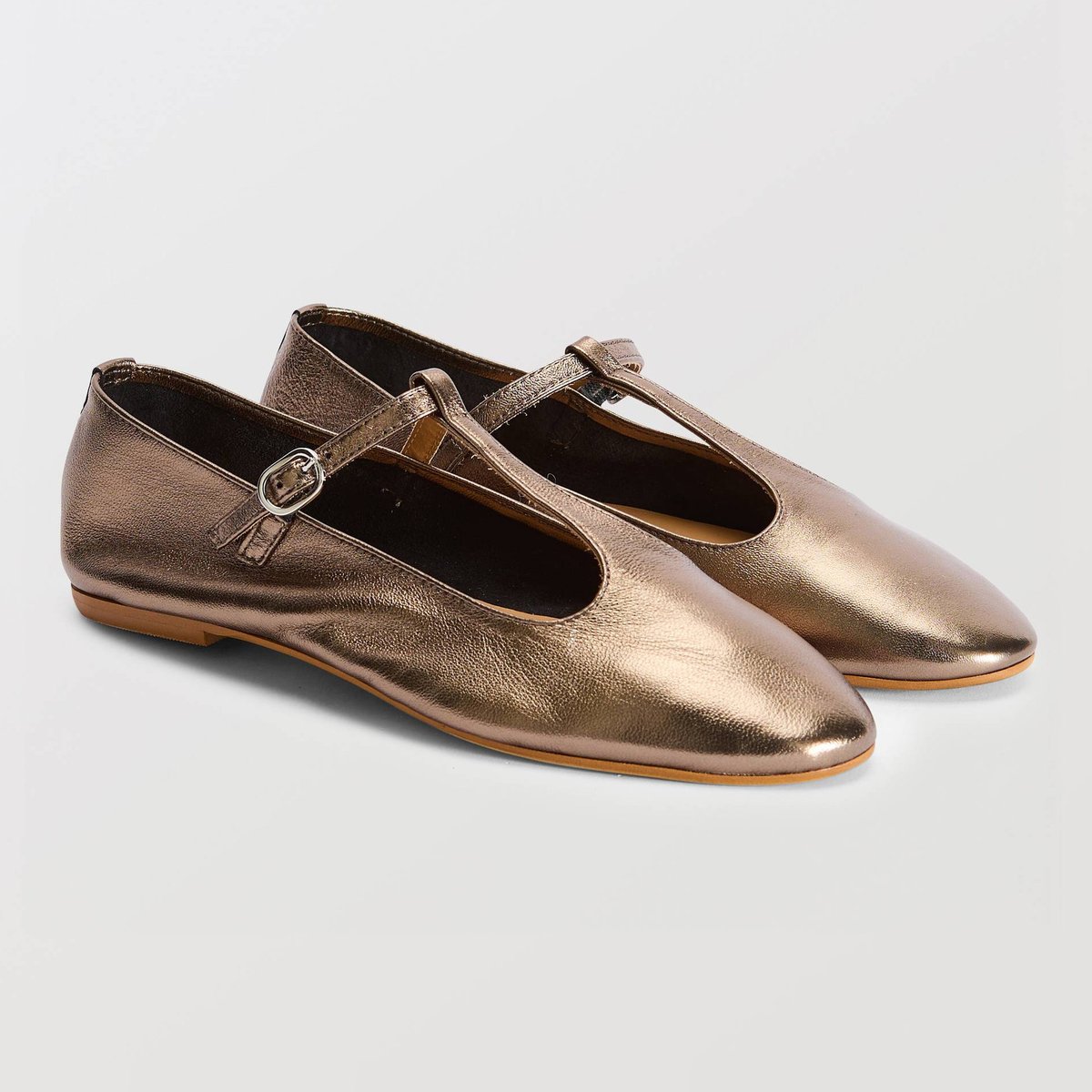 Salomés double brides en cuir argent, MONOPRIX