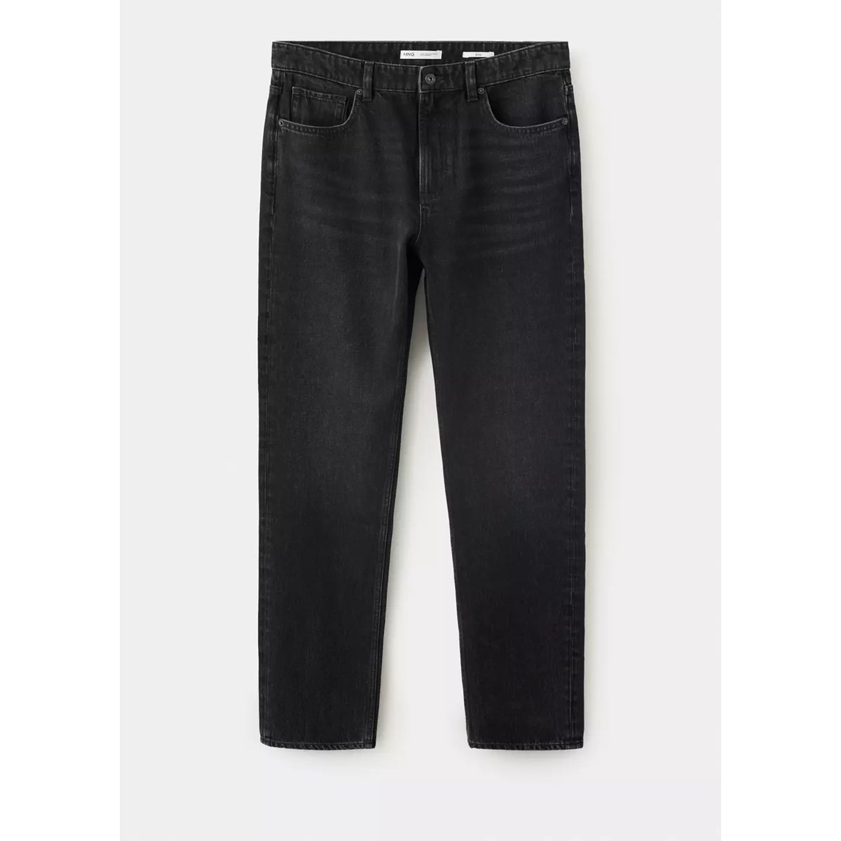 Jean Bob regular-fit black denim, MANGO MAN