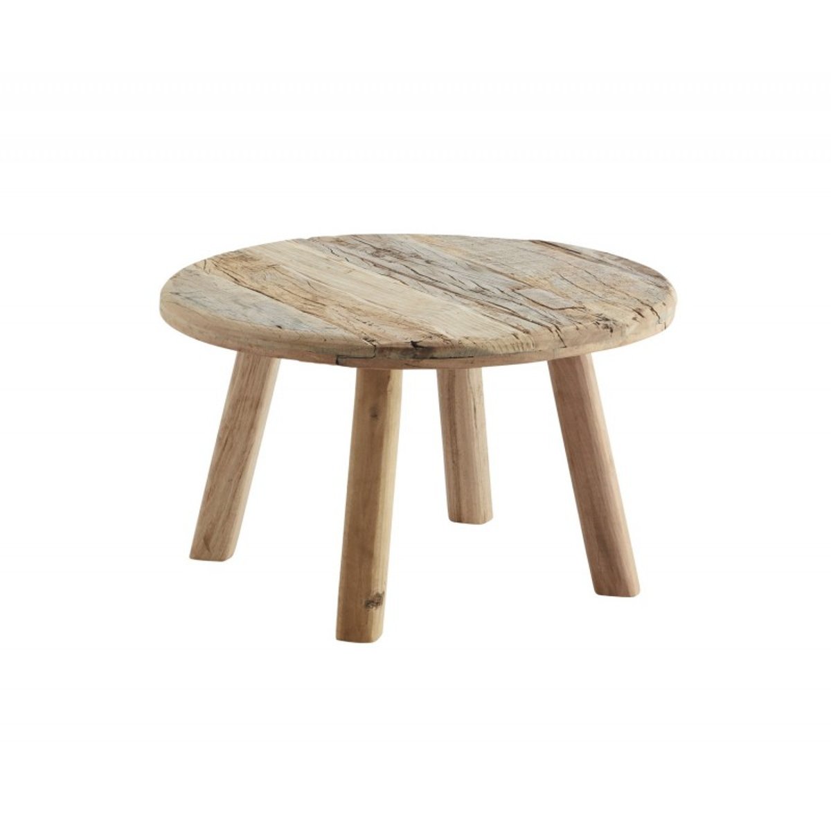Table basse ronde bois recyclé bois clair, MADAM STOLTZ