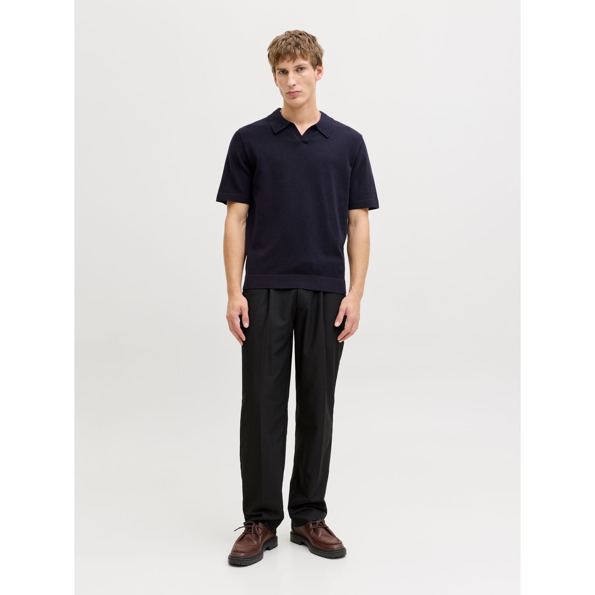 Polo Tricoté bleue - night sky 1, JACK & JONES