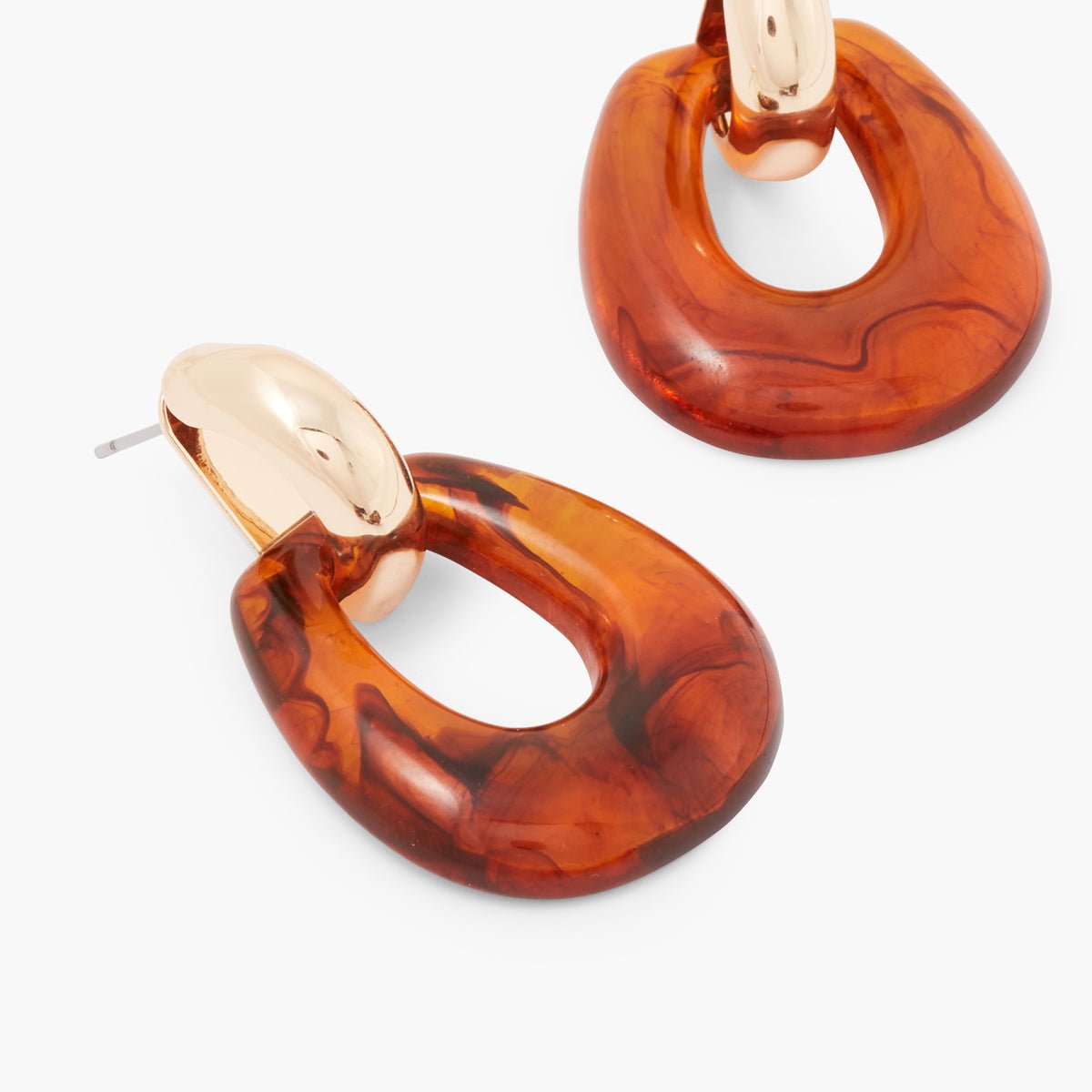 Boucles d'oreilles vintage résine marron, BALABOOSTE