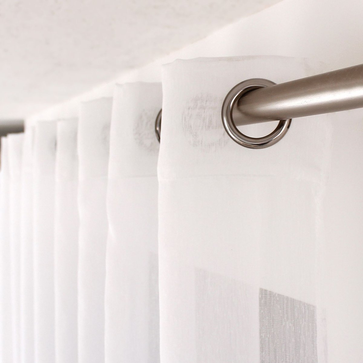 Voilage en tissu sablé effet satiné très grande largeur SABLÉ blanc, TOILINUX