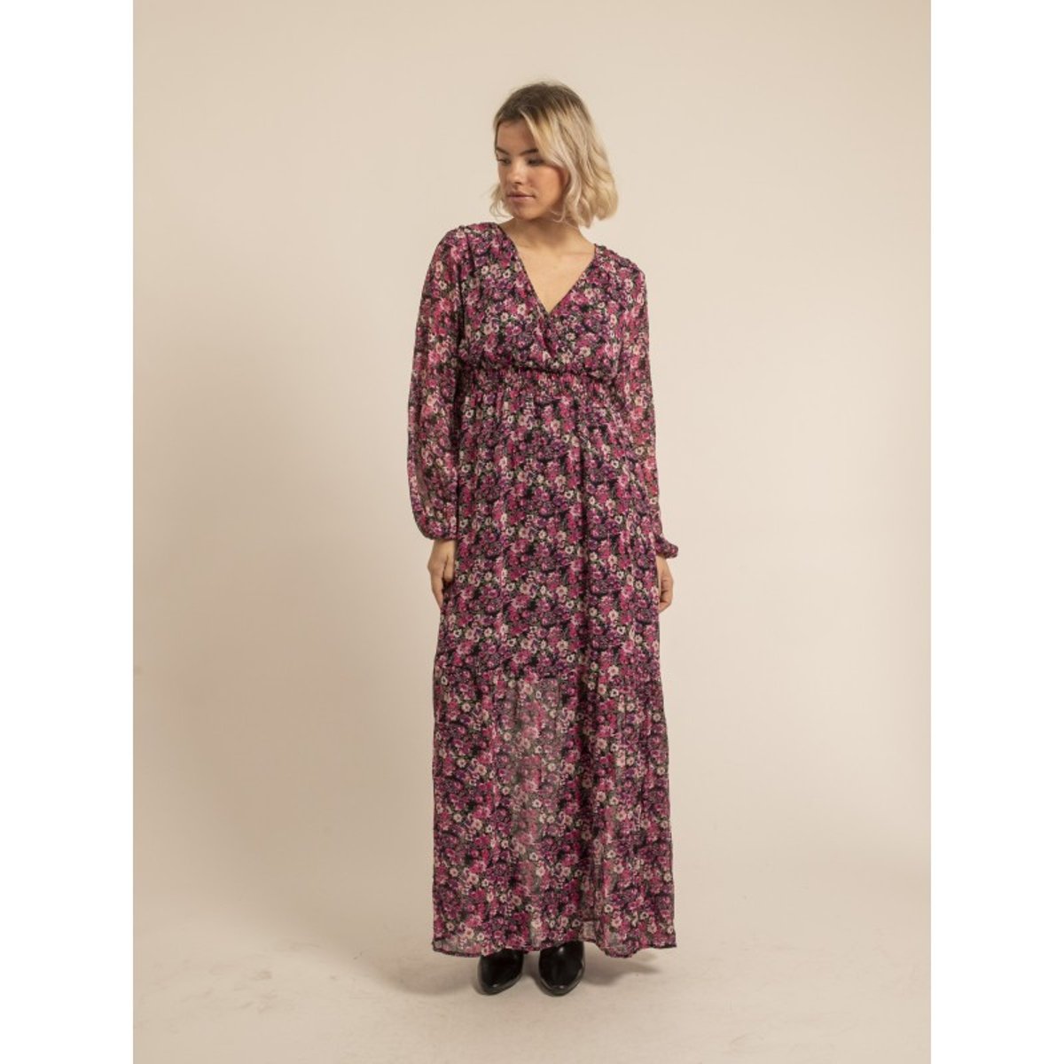 Robe Longue à Motifs Ignacia rose, DONA LISA