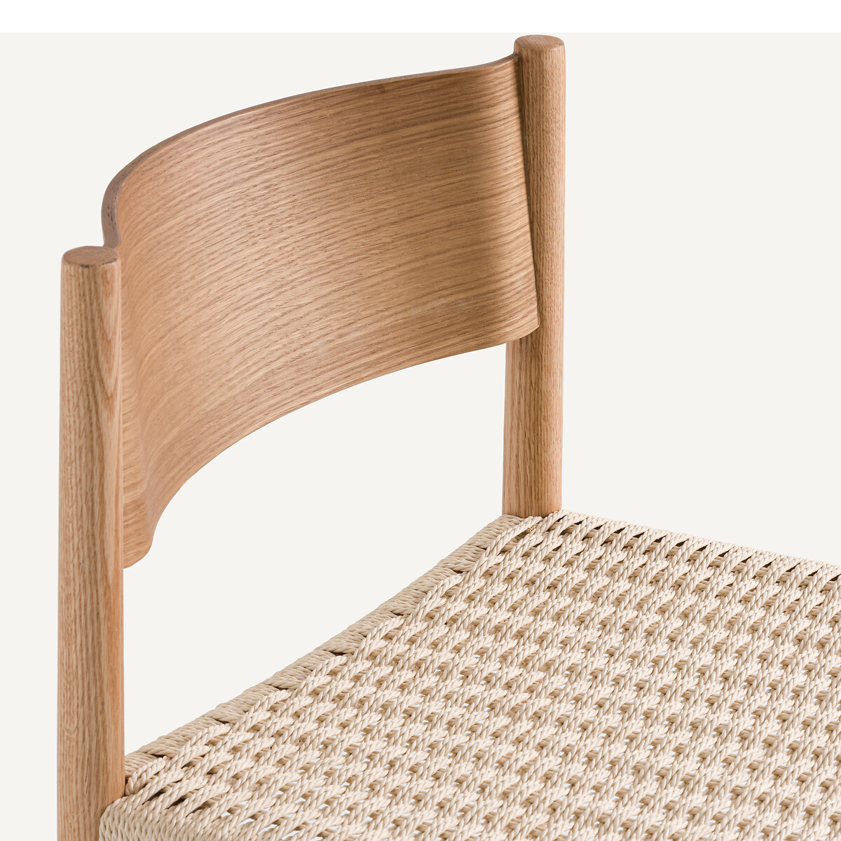 Chaise en frêne massif, assise en corde de papier tressée, IZIE chêne naturel, AM.PM