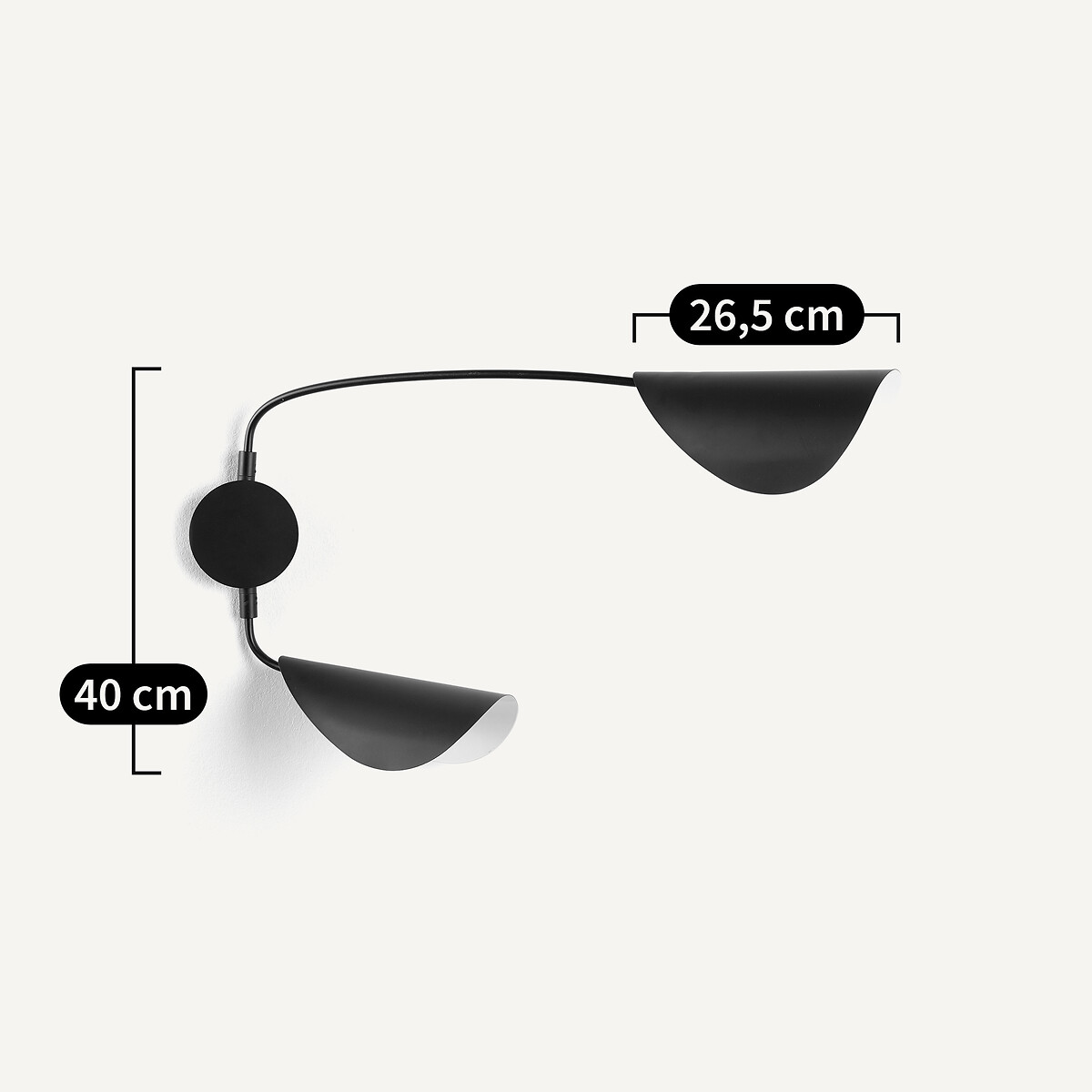 Funambule Contemporary Metal 2-Arm Wall Light black, AM.PM