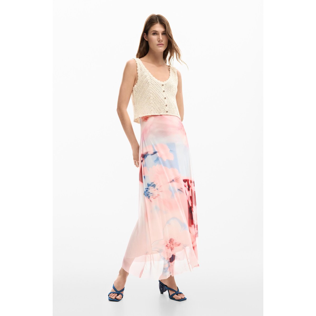Robe combinée crochet rouge, DESIGUAL