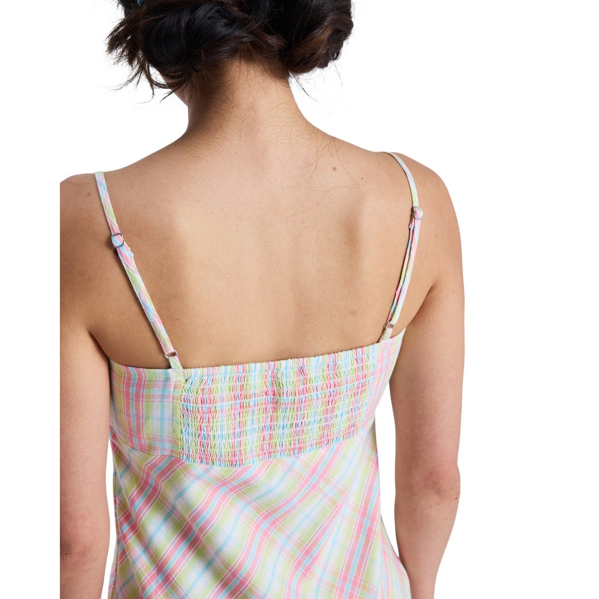 Robe fluide à bretelles LIMITLESS MINI. blanc coconut milk plaid swell, ROXY