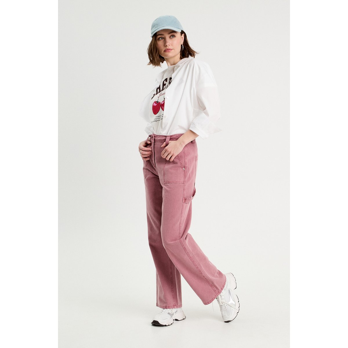 Jean wide leg carpenter vieux rose, CACHE CACHE