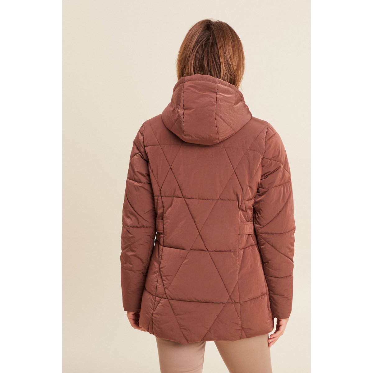 Doudoune cintrée à capuche vieux rose, BREAL