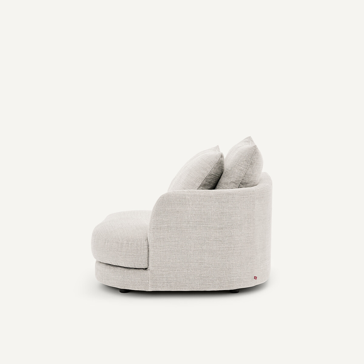 Rechtes, abgerundetes, modulares Halbsofa aus Baumwolle und Leinen, TIBERIO beige, AM.PM