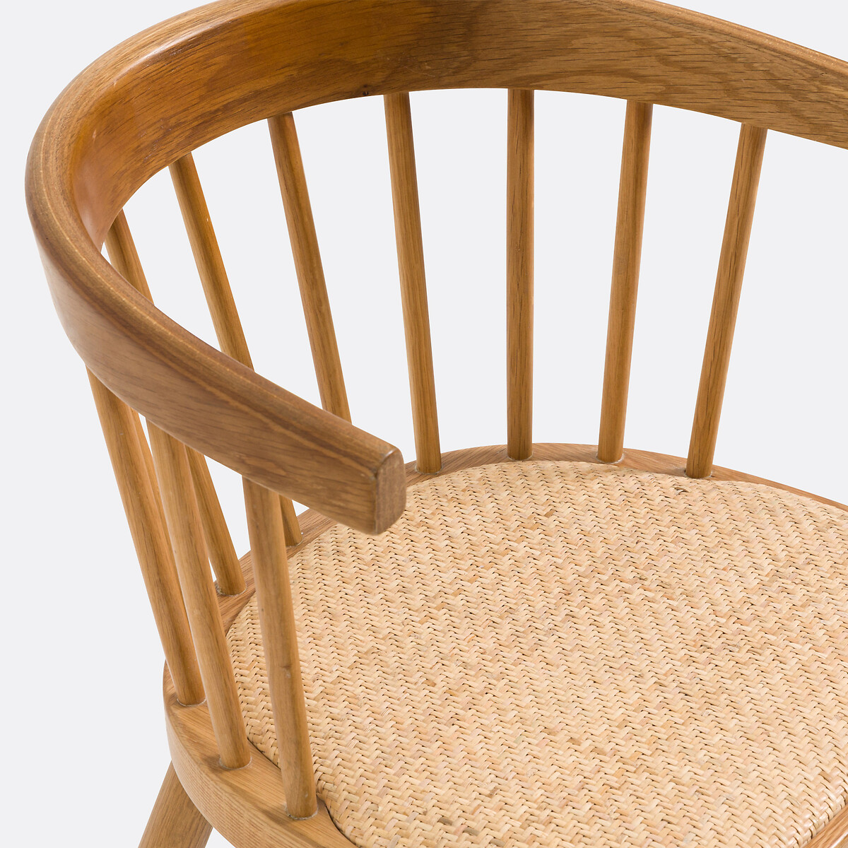 Sillón de mesa de roble y ratán Portman roble medio, LA REDOUTE INTERIEURS