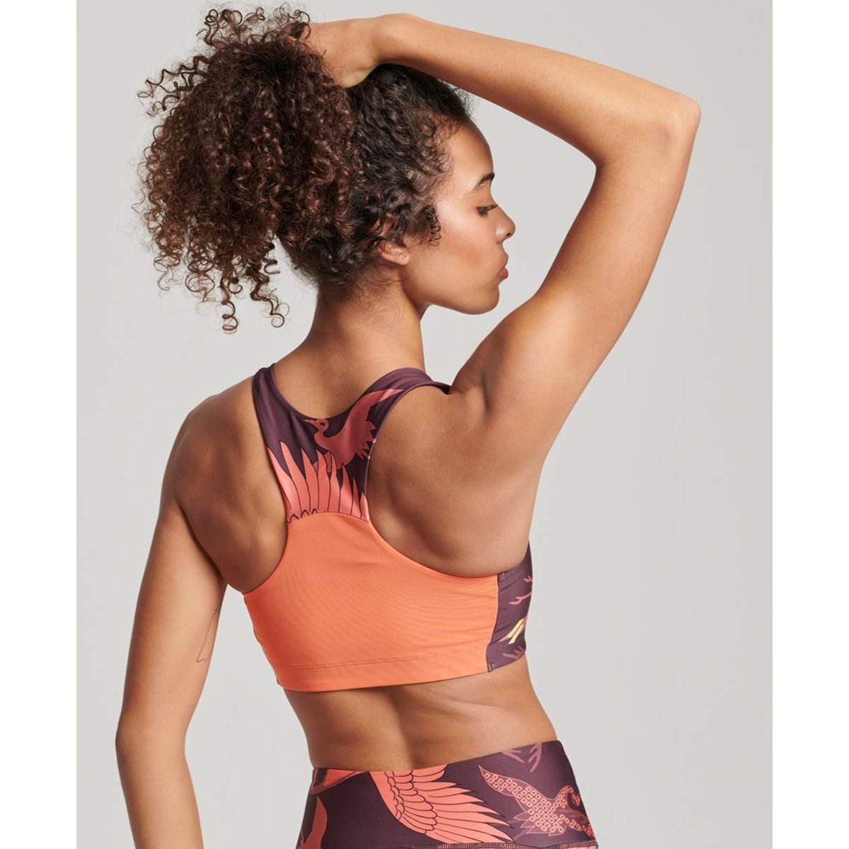 Brassière de sport Active Core imprimé tsuru japonais rouge, SUPERDRY
