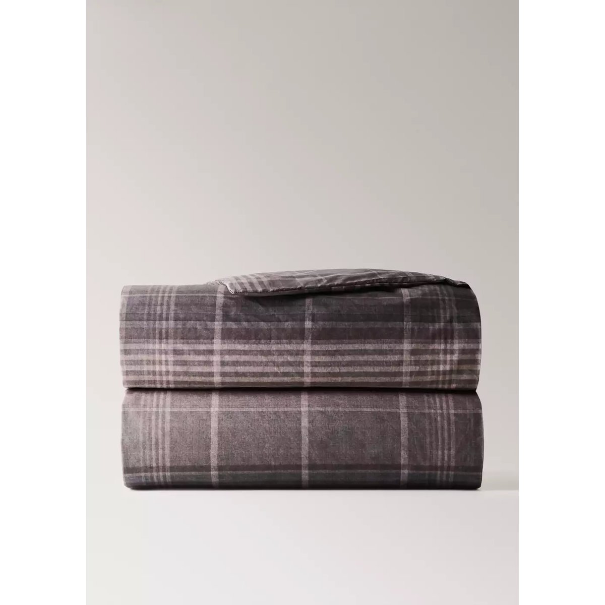 Housse de couette en percale de coton 100 % Lit 150/160 cm marron, MANGO HOME