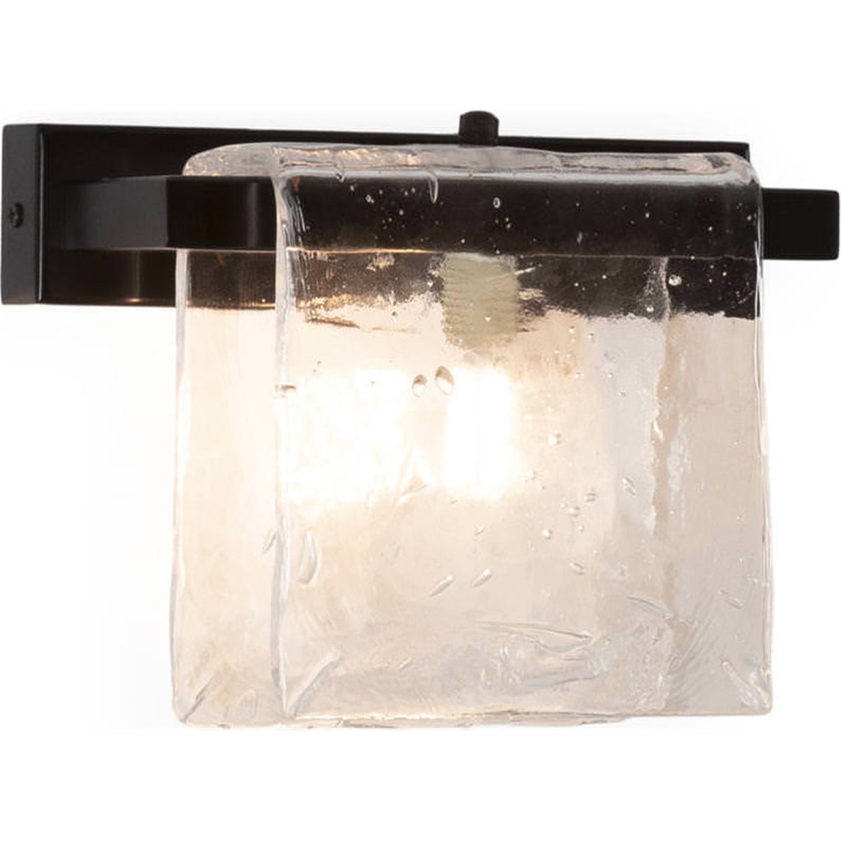 Applique en verre soufflé et métal transparent et noir mat, RECOLLECTION