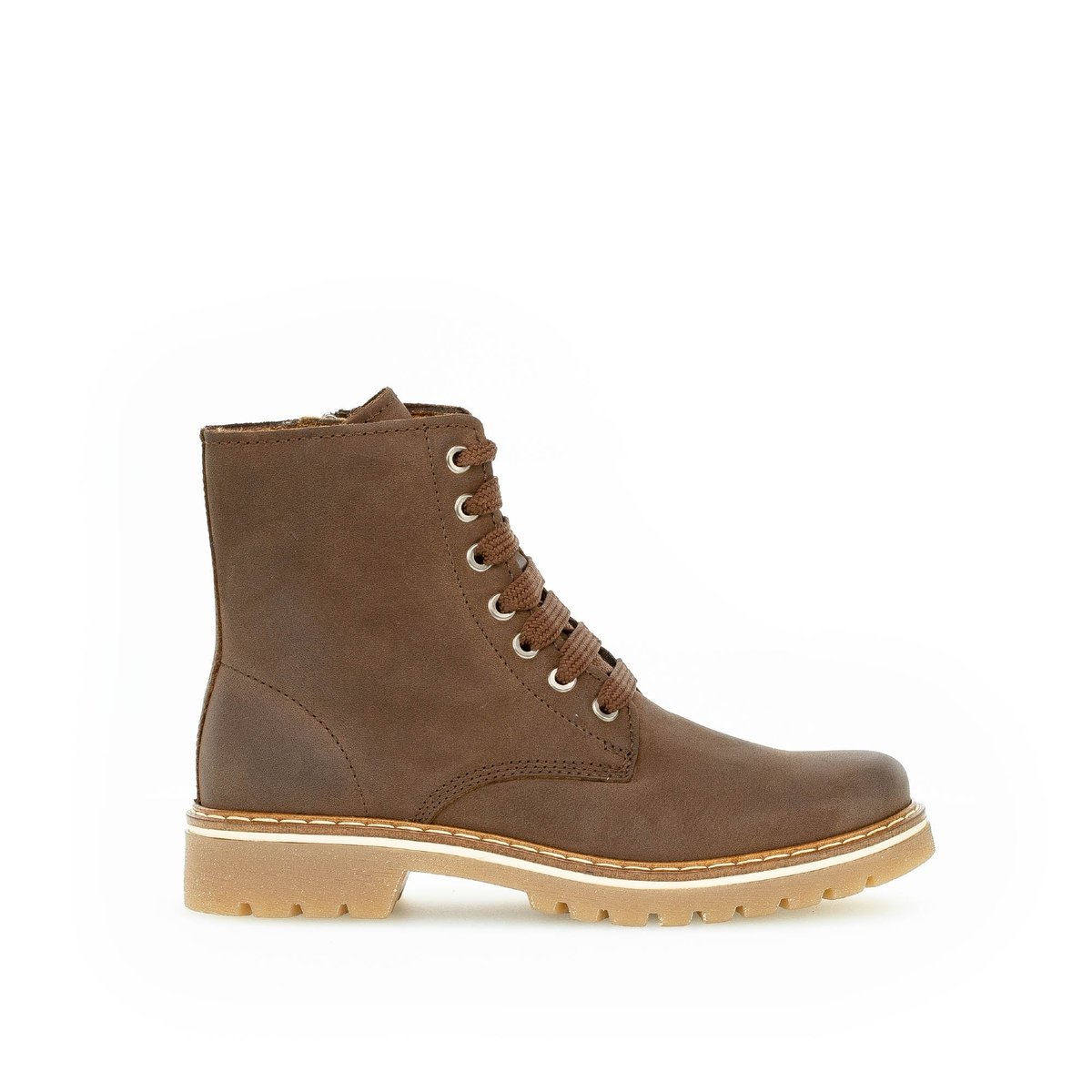 Bottines en cuir lisse à talon décroché marron, GABOR