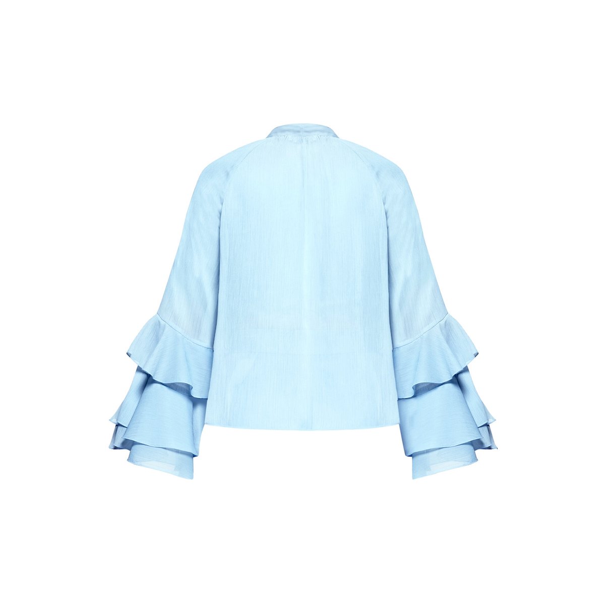 Chemisier en chiffon à volant soft sky, VERA MONT
