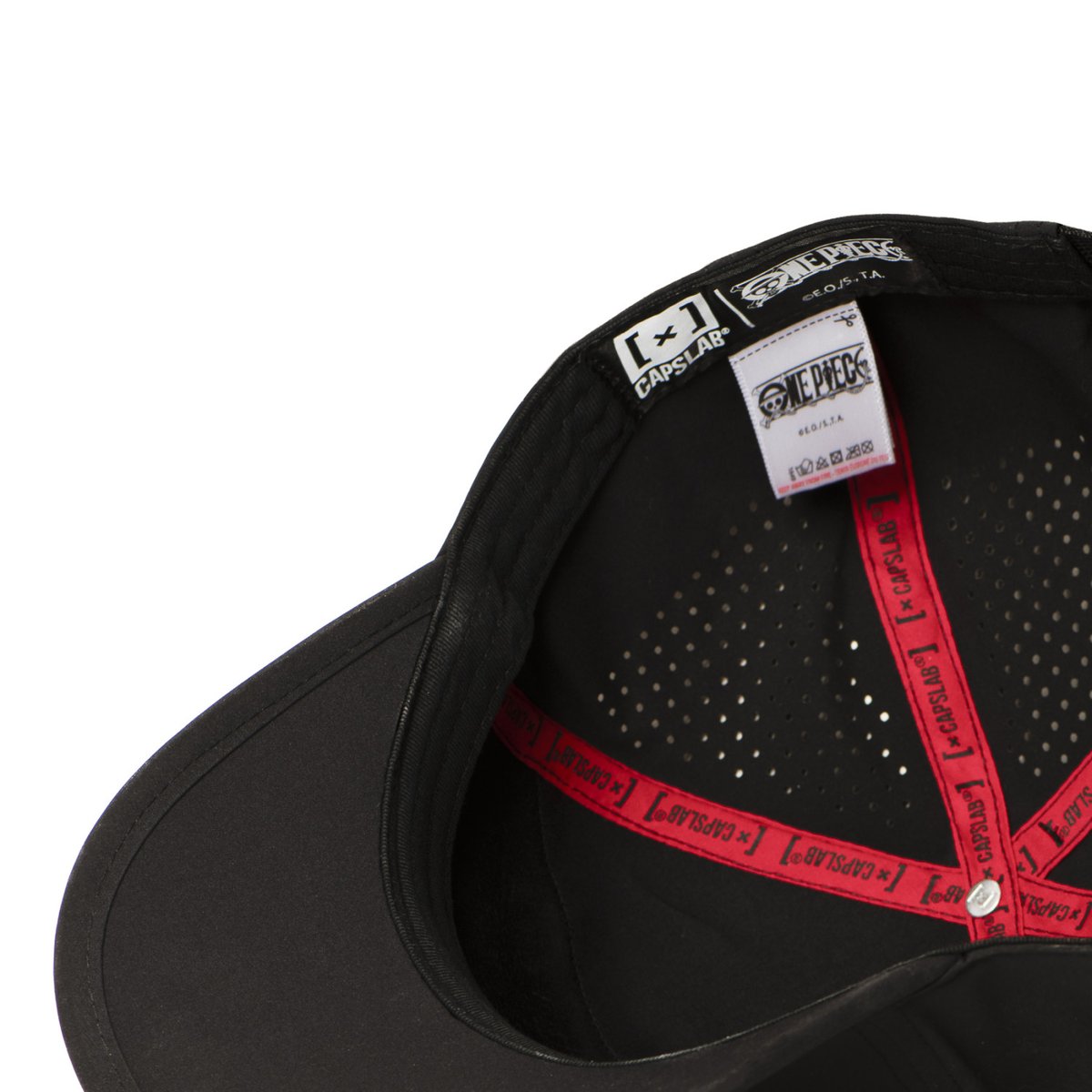 Casquette 6 panels One Piece noir/blanc/orange/rouge, CAPSLAB