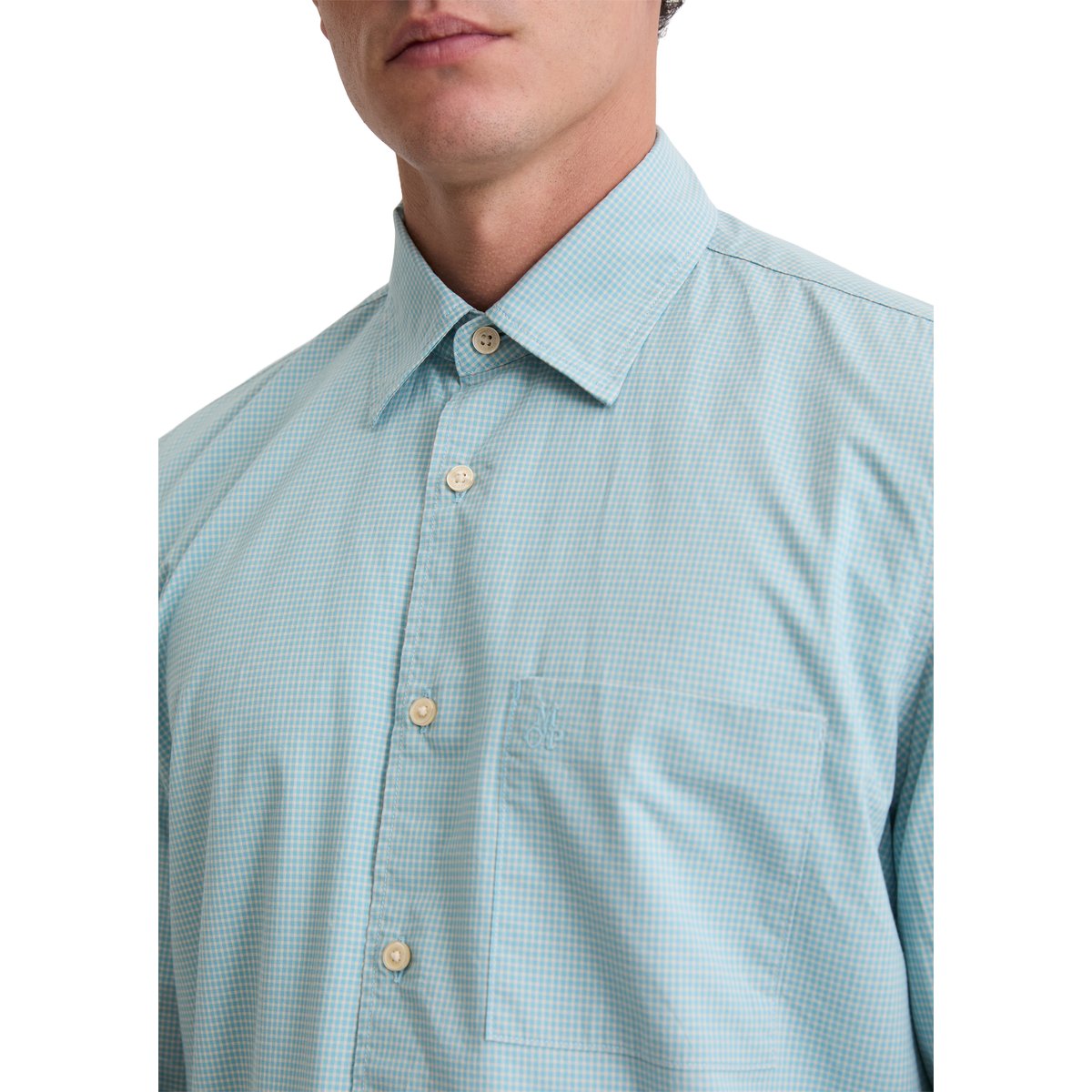 Chemise regular en carreaux vichy bleu clair, MARC O'POLO