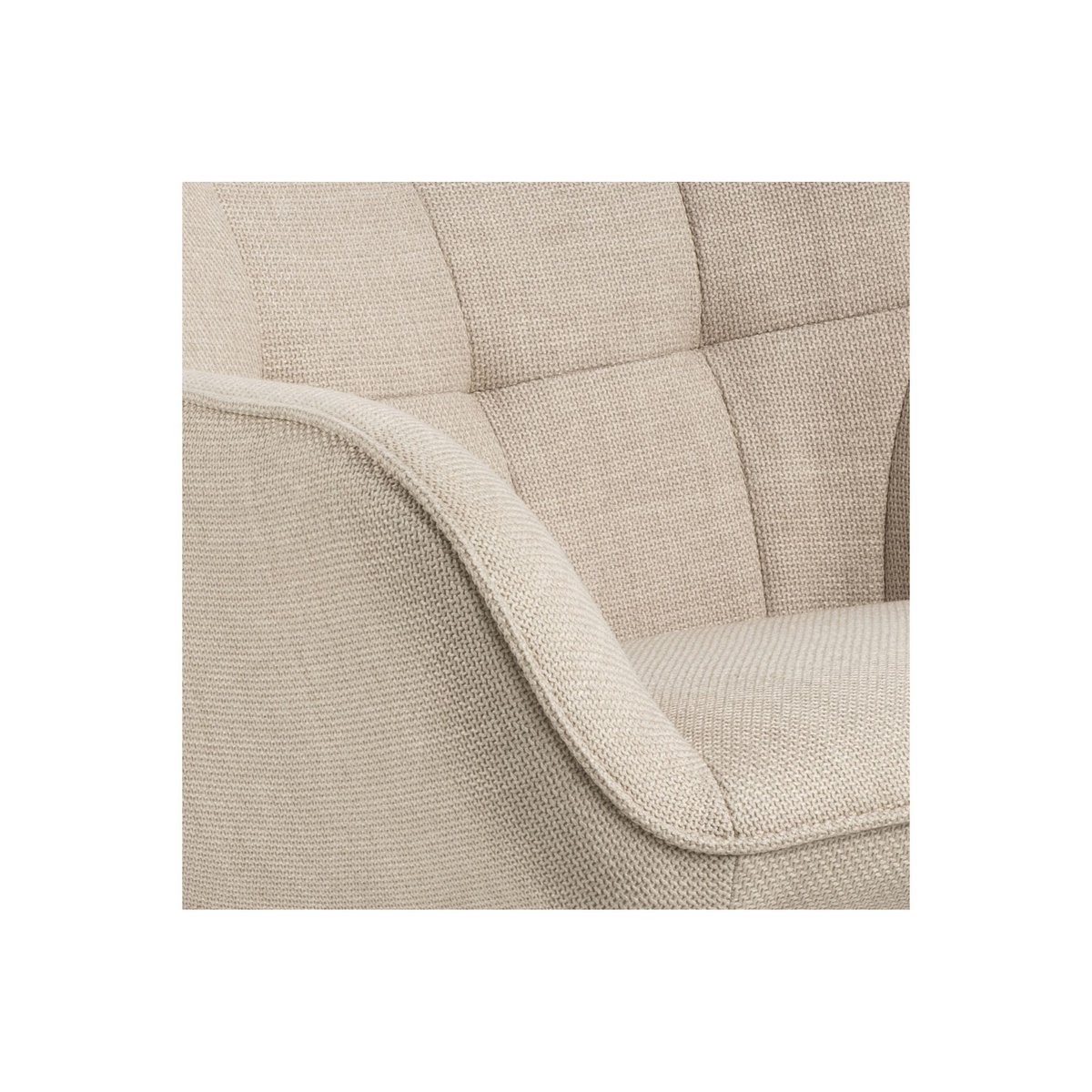 Fauteuil en tissu beige capitonné piétement oblique en métal noir - OTIS beige, HELLIN, DEPUIS 1862