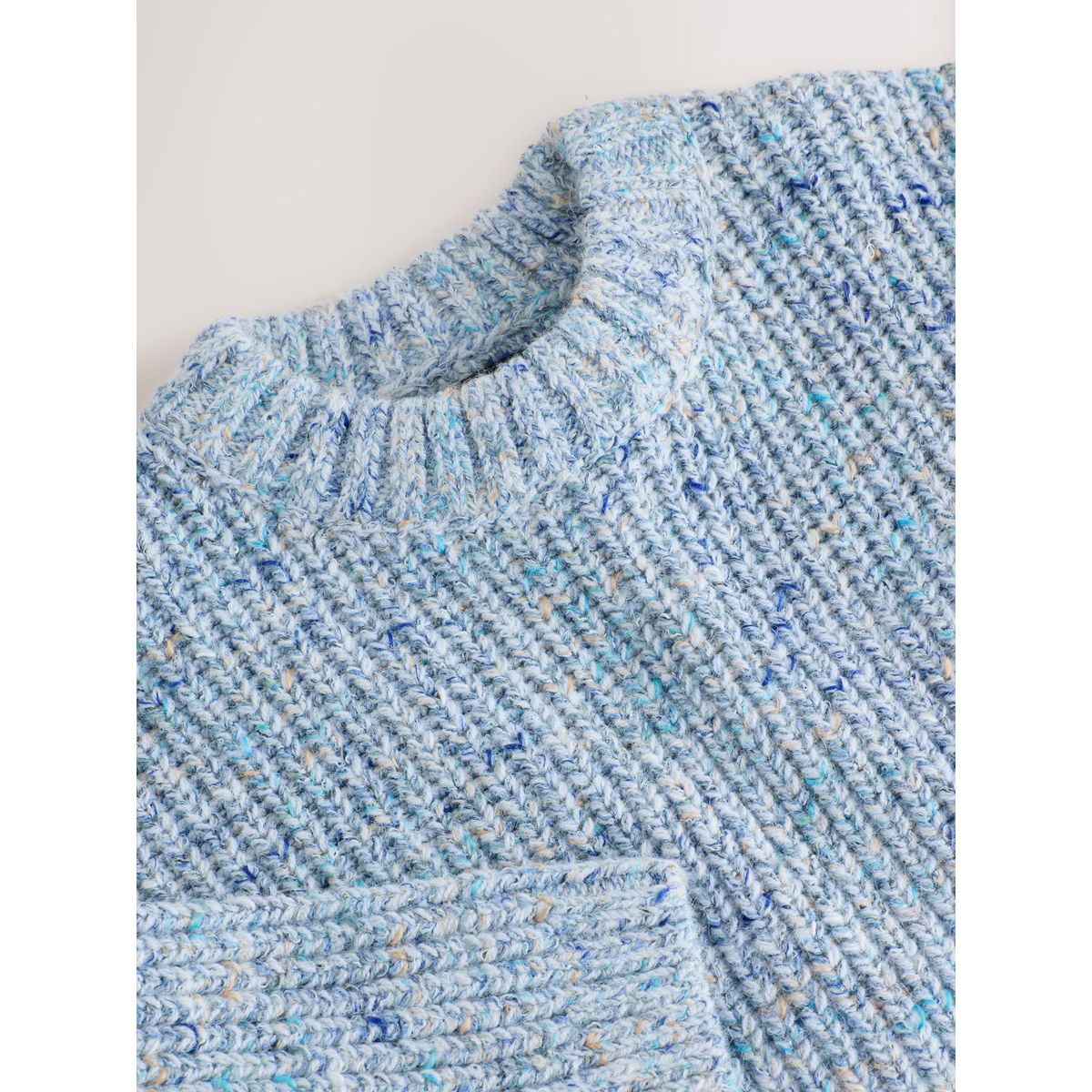 Pull ras du cou en maille torsadée bleu, NEXT