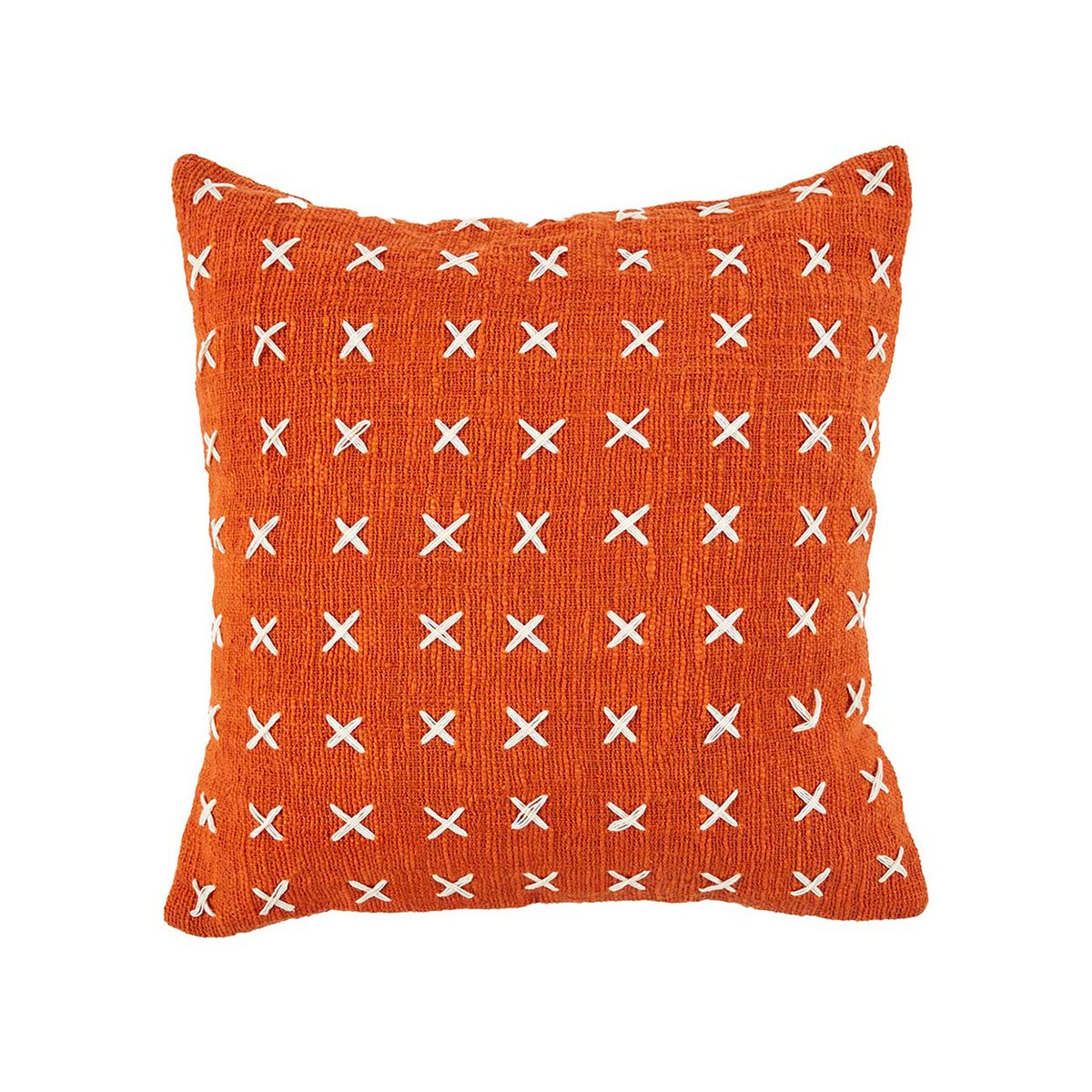 Housse de coussin en coton ZILLION KISS terre cuite blanc, BAZAR BIZAR