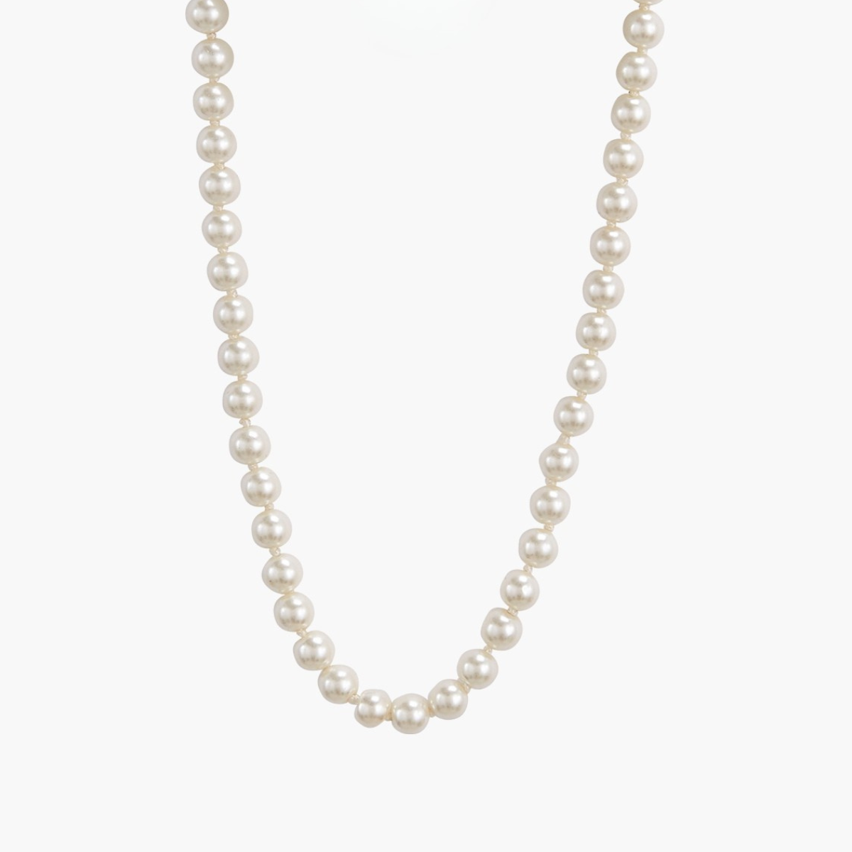Collier de perles en verre 8mm blanc, BALABOOSTE