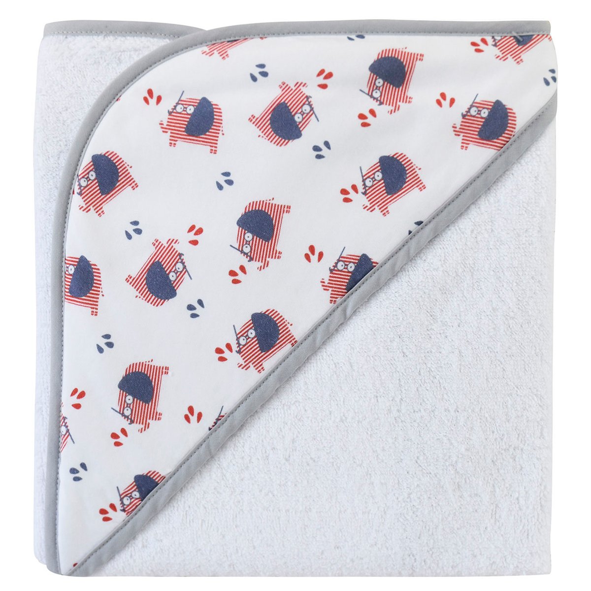 Cape de bain bebe corbin gris, SUCRE D'ORGE