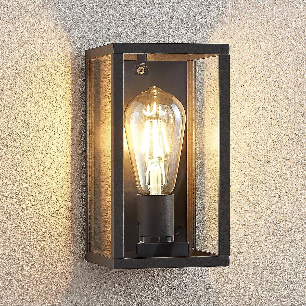 Applique extérieure en aluminium moderne anthracite, LINDBY