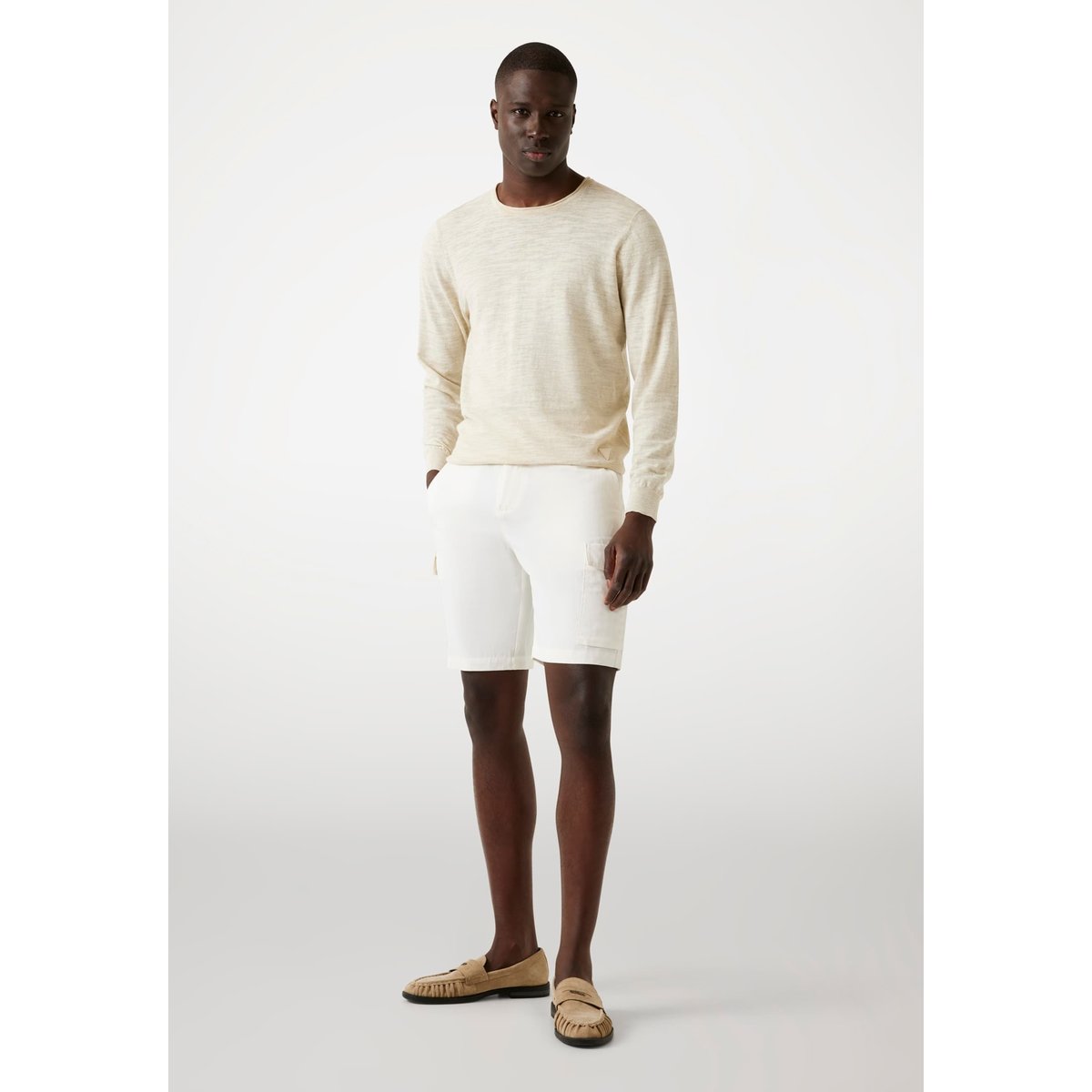 Short Cargo Sergé blanc, GUESS