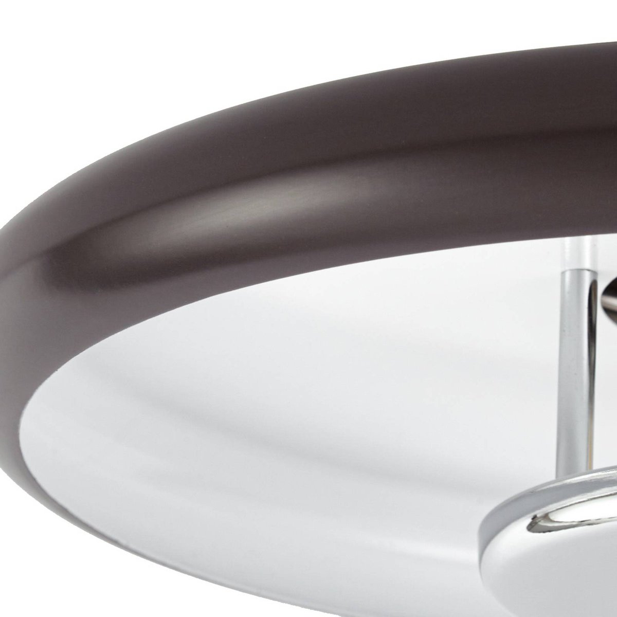 Plafonnier en métal vintage, Branford marron, chrome, LINDBY