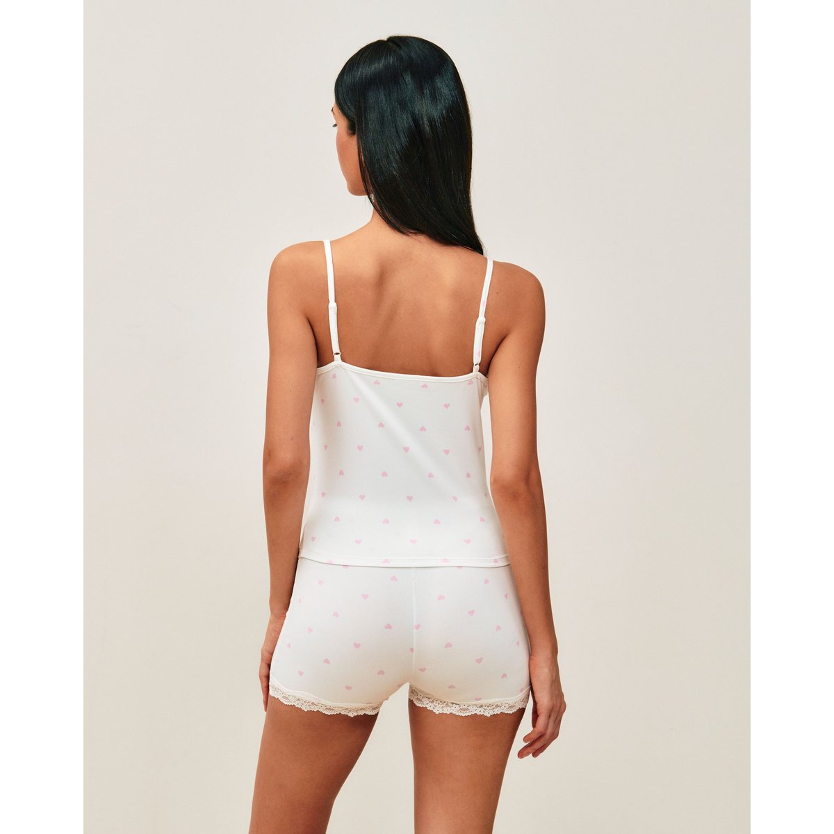 Ensemble de pyjama en jersey avec dentelle DAILYCOMFIZ blanc, UNDIZ