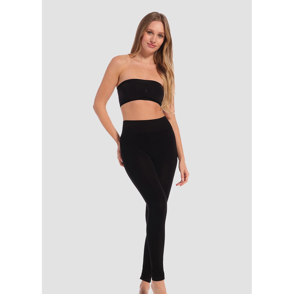 Legging sans pieds en fibres de bambou noir, MAGIC BODYFASHION