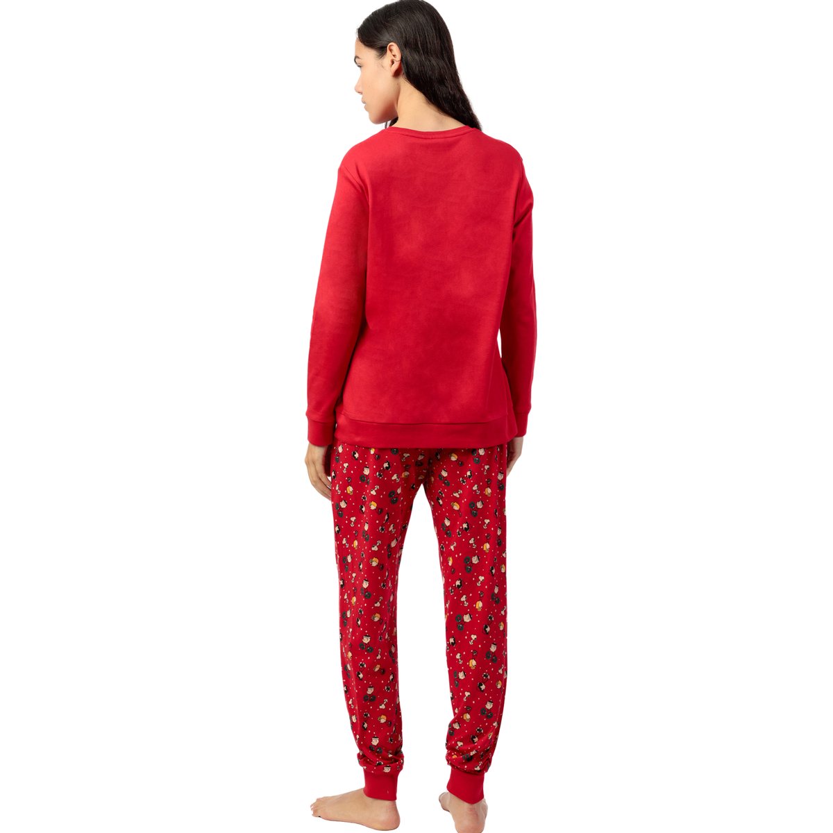 Pyjama pantalon top manches longues Hoho Mood Peanuts rouge, ADMAS