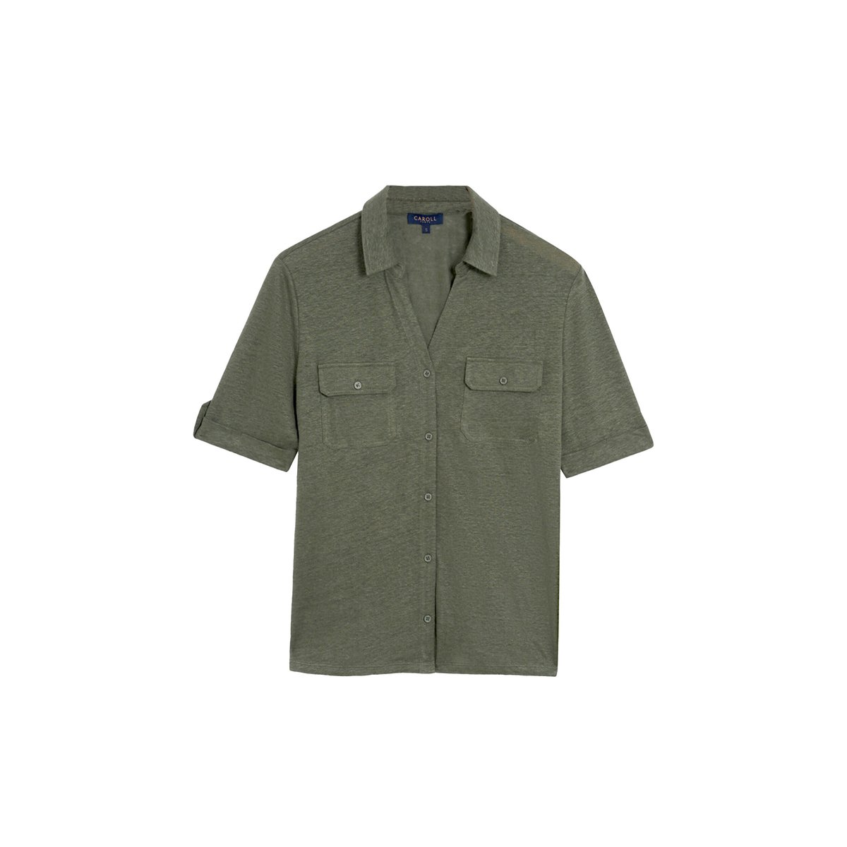 Chemise ample en lin ESTELA vert kaki, CAROLL